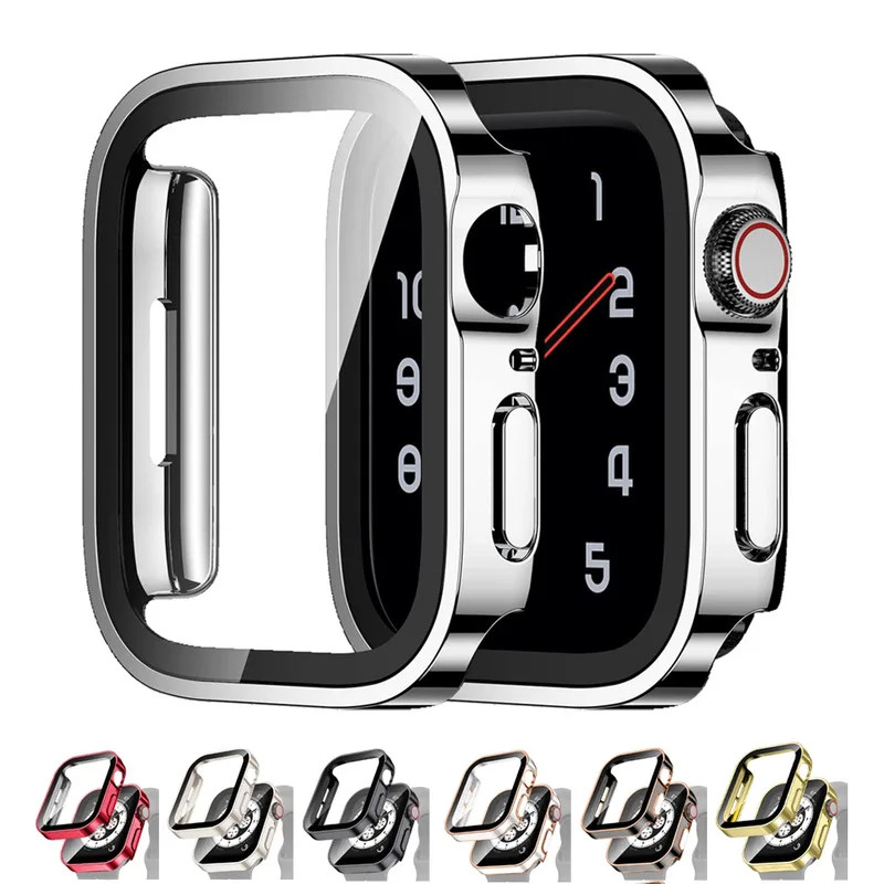 PC Bumper Capinha Case Para Apple Watch 40mm 44mm 41mm 45mm 49mm Ultra 2 iWatch Tela Anti-drop Capa