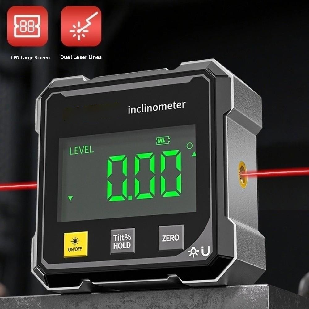 Four-Sided Magnetic Suction Laser Slope Angle Accurate Measuring Level Box for Indoor Design