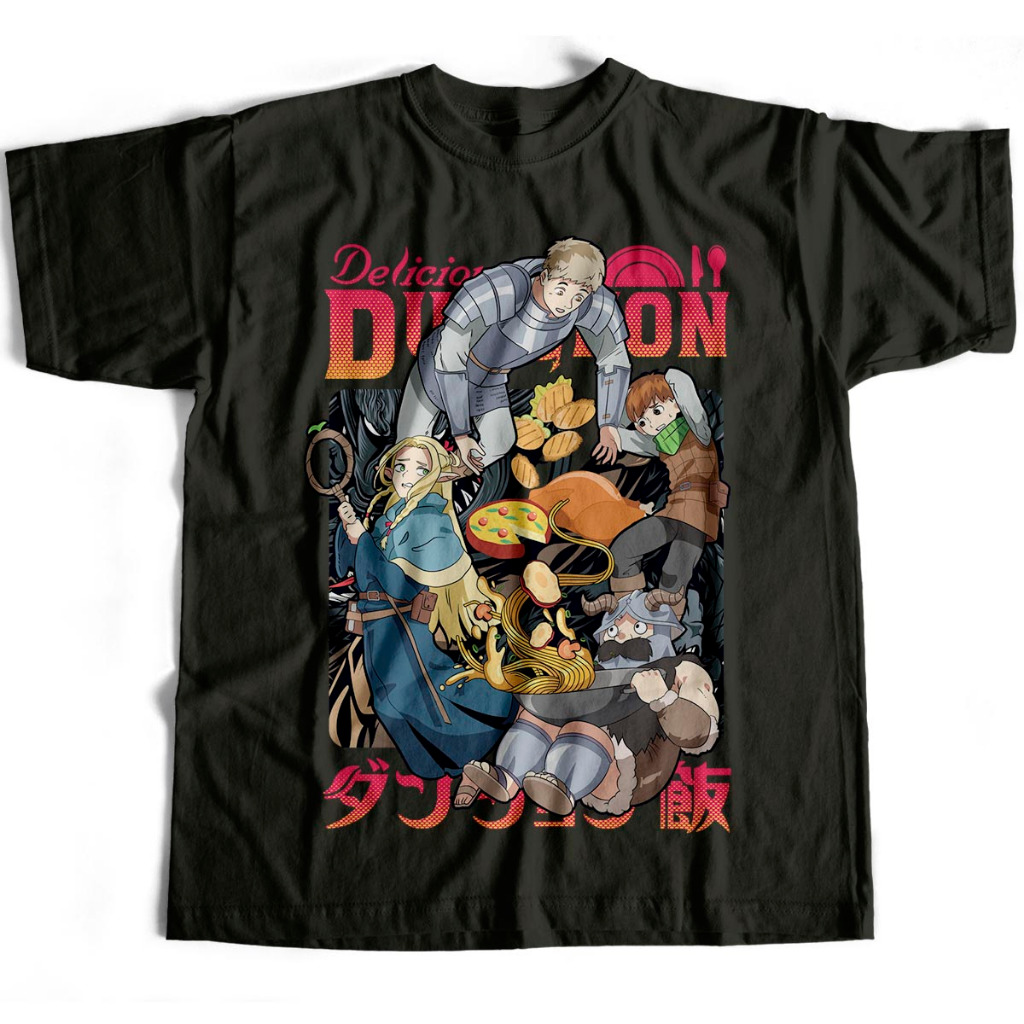 Camiseta Básica Laios Chilchuck Marcille Senshi Cozinheiro Dungeon Meshi Delicious in Dungeon