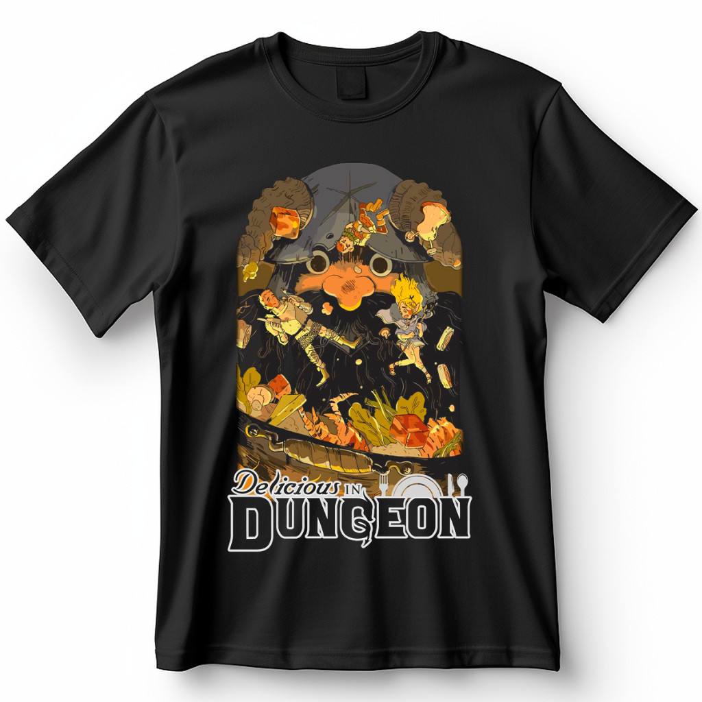 Camisa Dungeon Meshi Senshi Marcille Laios Blusa Camiseta de Anime 100% Algodão