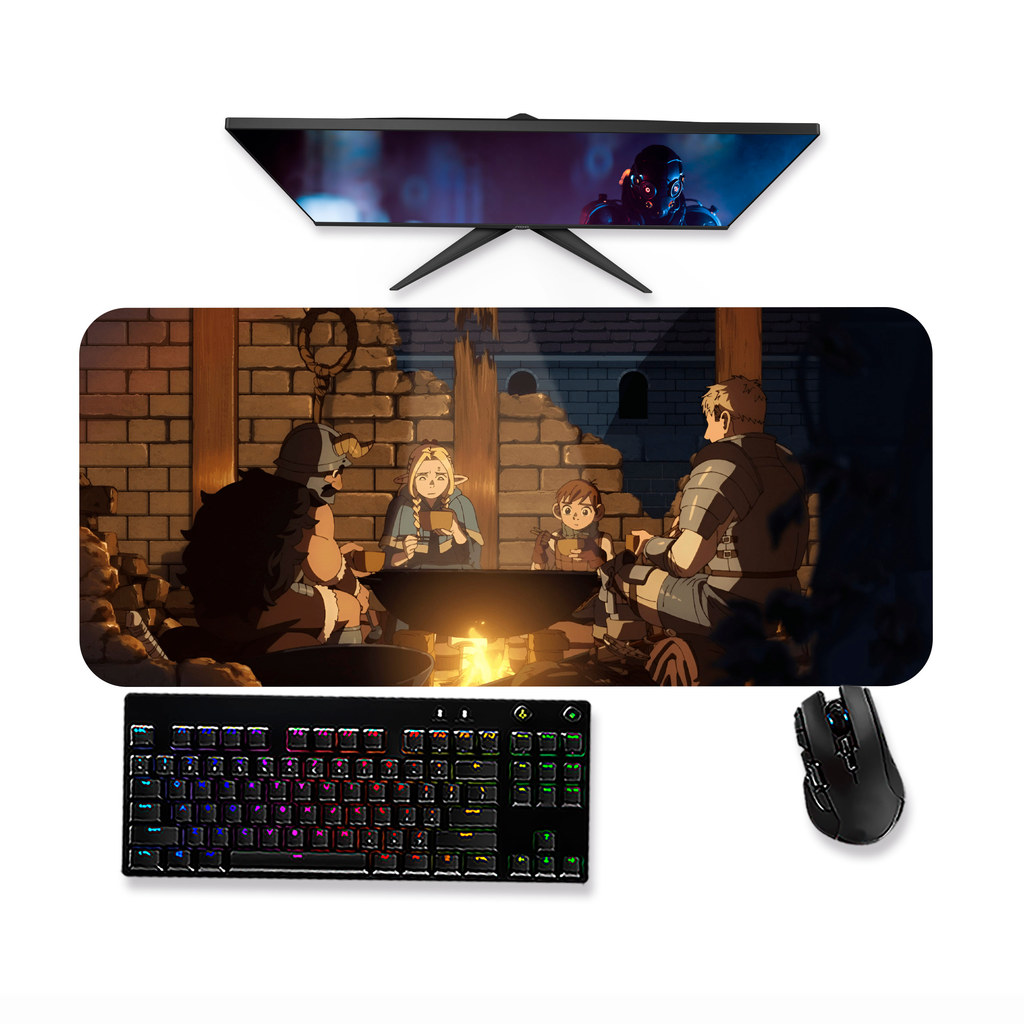 Mouse pad DUNGEON MESHI DELICIOUS IN DUNGEON MARCILLE LAIOS SENSHI 5 Mousepad Gamer Grande 90x40 80x40 60x40 70x30 45x40