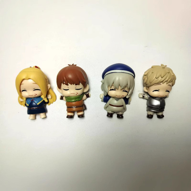Conjunto de 4 peças de figuras de ação Laios Laius Marsilla Delicious in Dungeon Meshi