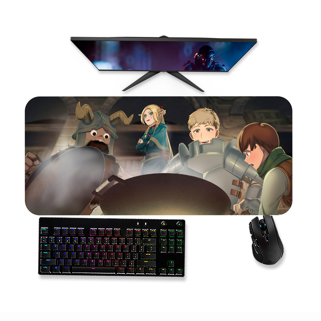 Mouse pad DUNGEON MESHI  DELICIOUS IN DUNGEON MARCILLE E LAIOS SENSHI 6 Mousepad Gamer  Grande 90x40 80x40 60x40 70x30