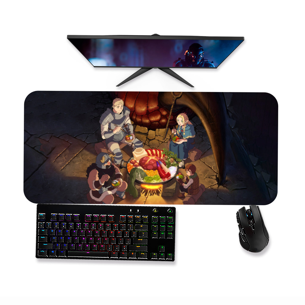 Mouse pad DUNGEON MESHI DELICIOUS IN DUNGEON MARCILLE E LAIOS SENSHI Mousepad Gamer Grande 90x40 80x40 60x40 70x30 45x40