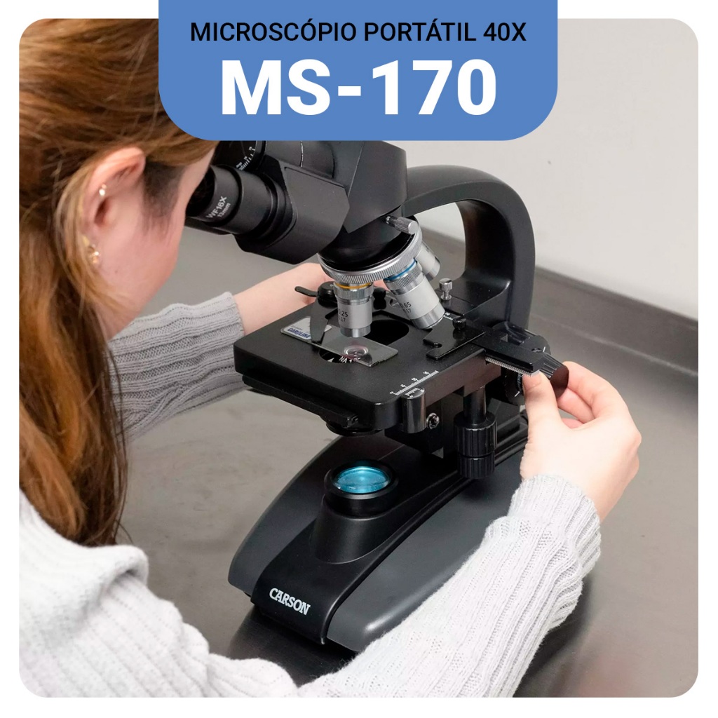 Microscópio Biológico Profissional 40x-1600x - Ms-170 Carson