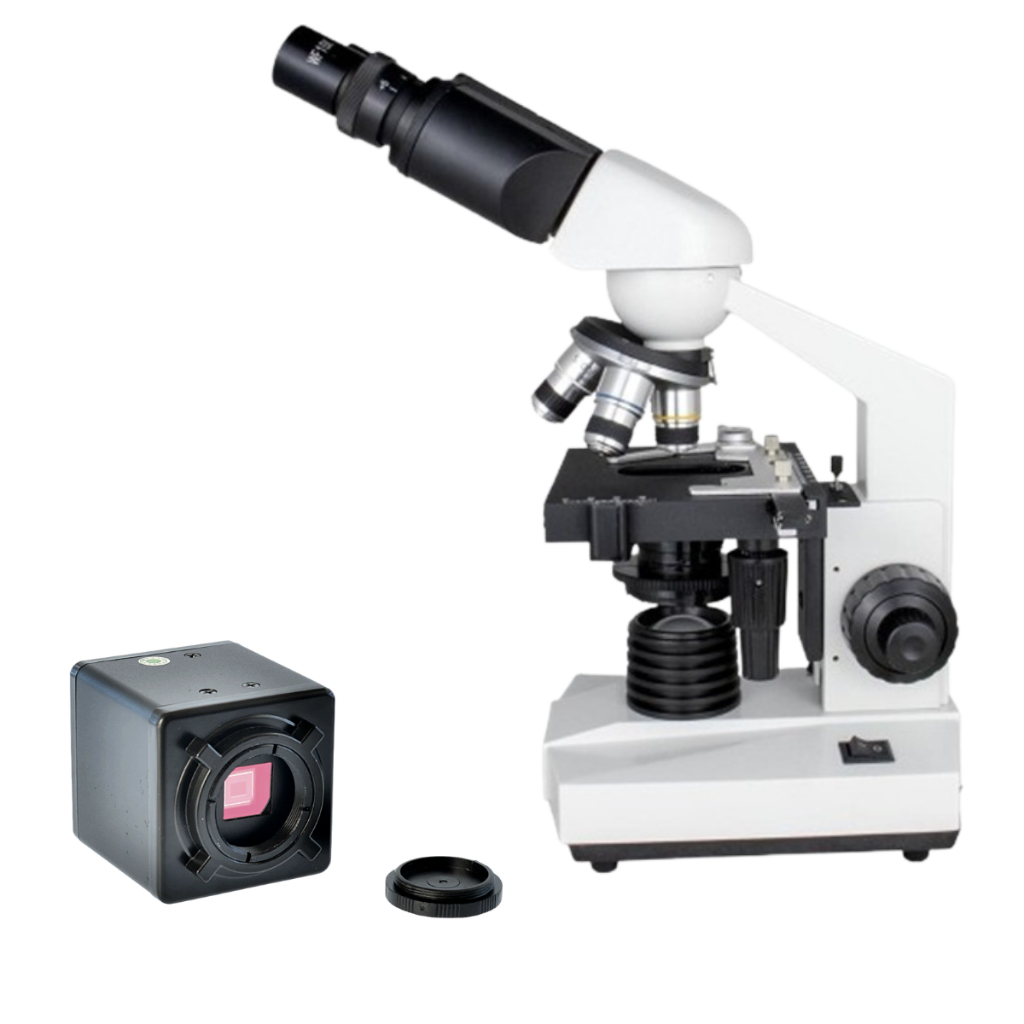 Microscópio Biológico Binocular 1600x Acromático Starter OLEN + Câmera 5mp