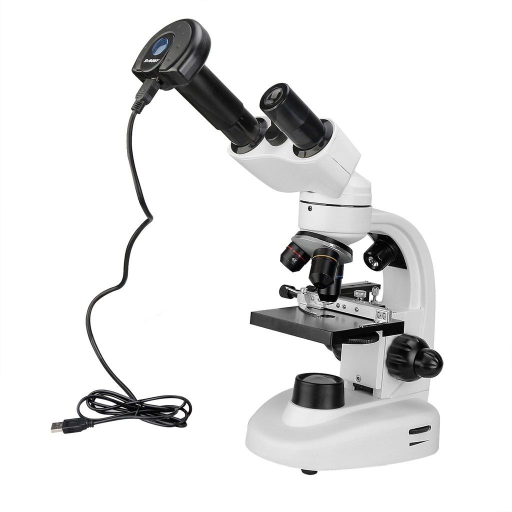 SVBONY SV605 Led Light Binocular 80X-1600X Microscópio Biológico Com Câmera Digital sv189 Para Estudantes