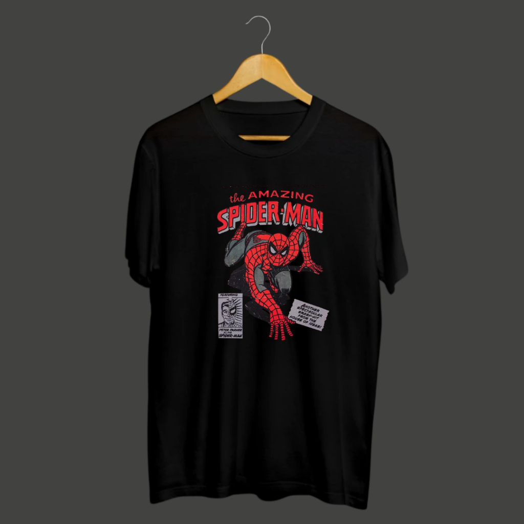 Camiseta Camisa Blusa Estampada Spider Man Homem aranha Frente Preta ou Branca Qualidade Premium Envio Imediato