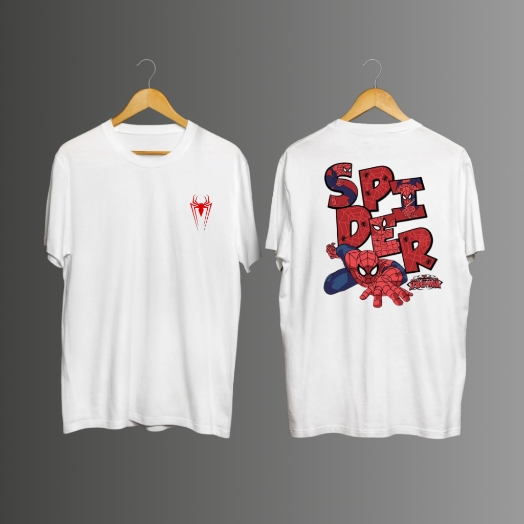 Camisa 100% algodão Blusa Estampada Homem aranha spider man Frente e Costas Masculino Feminina Unissex Envio Imediato