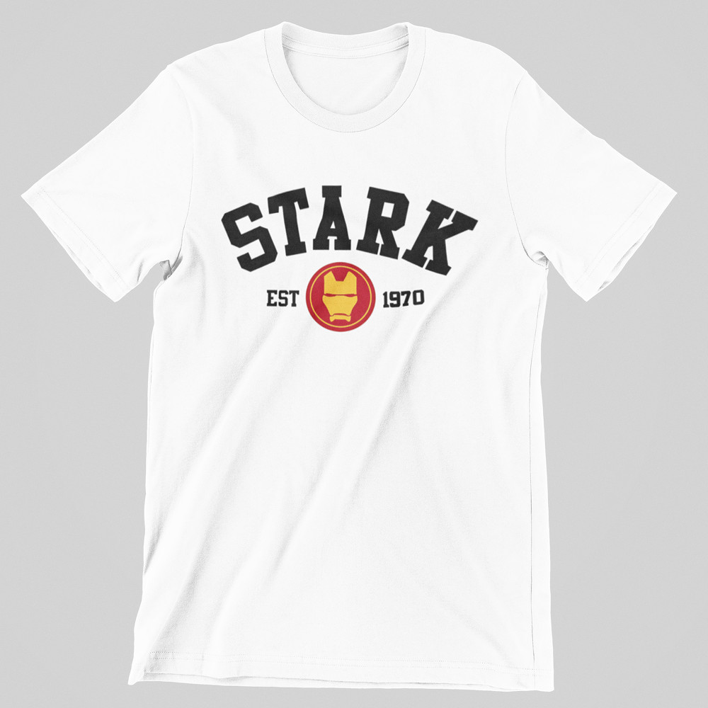 Camiseta de Qualidade Stark Iron Man Unissex 100% Algodão Top Premium Lançamento Envio Rápido Varias Cores! Banda Rock