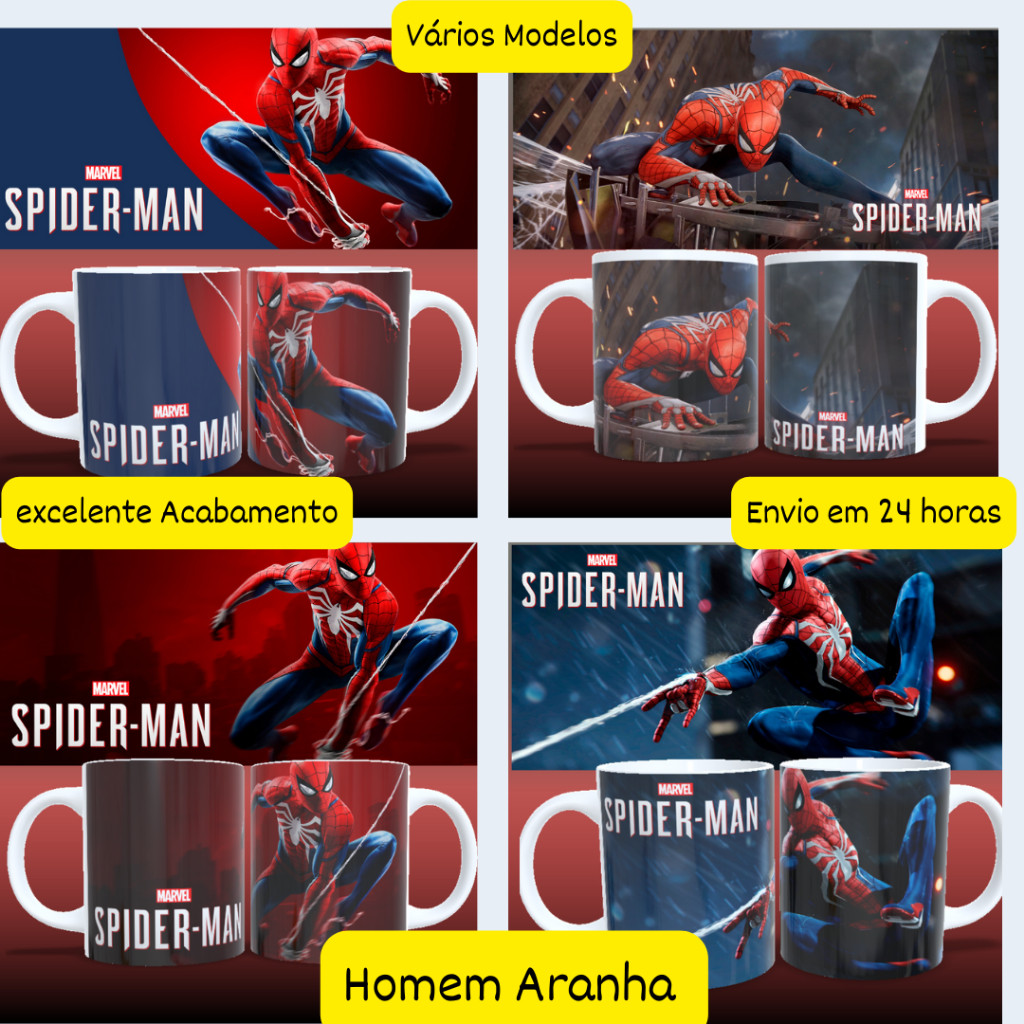 Caneca Homem-Aranha! Qualidade garantida! Vários modelos do Spider-Man! Envio em 24 horas!