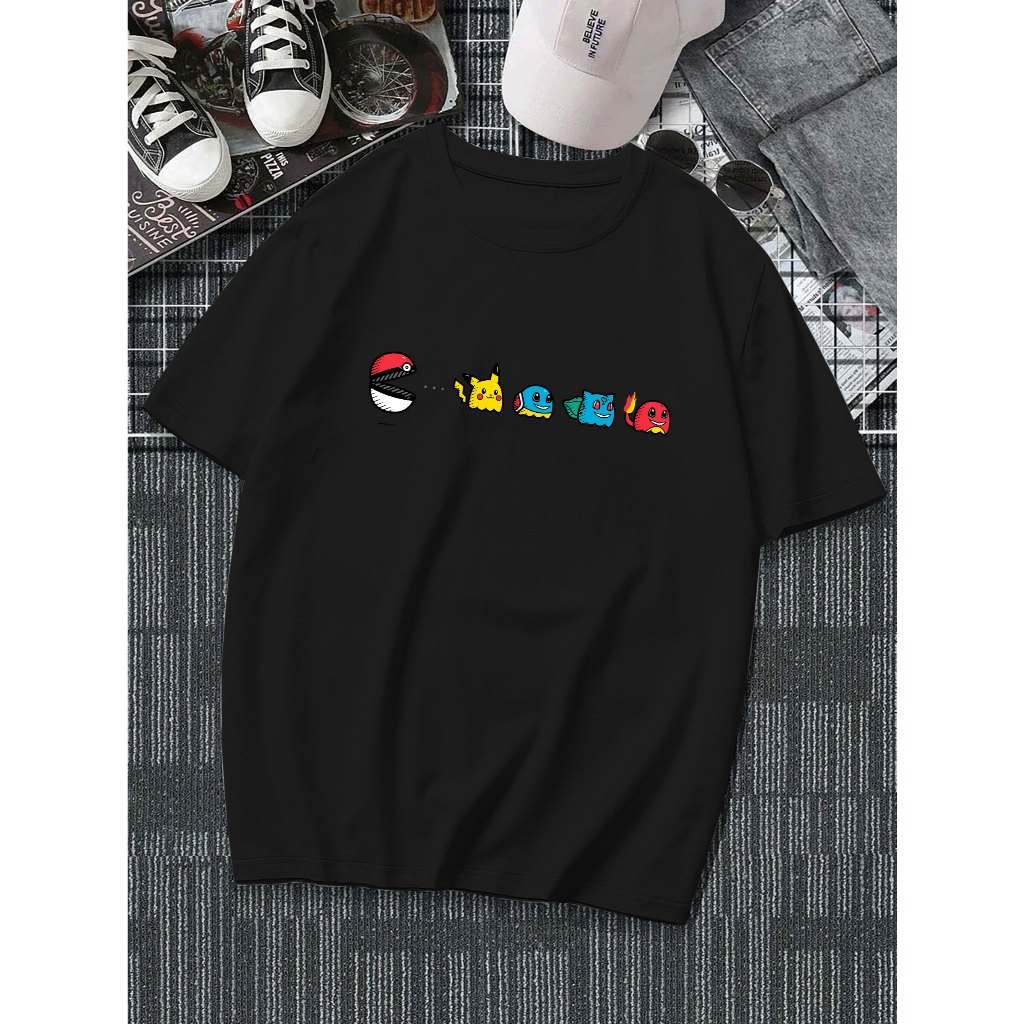 Camiseta Básicas de Boa Qualidade Pac Man Teen Unissex