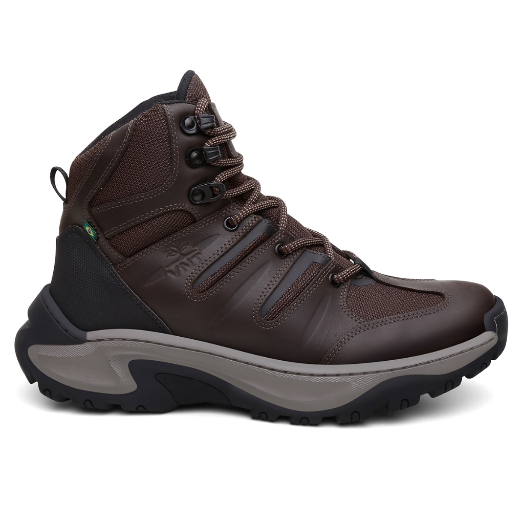 Bota Adventure Masculina Coturno VNT Ironridge Leve Amortecimento Trilha Motoqueiro Palmilha EVA