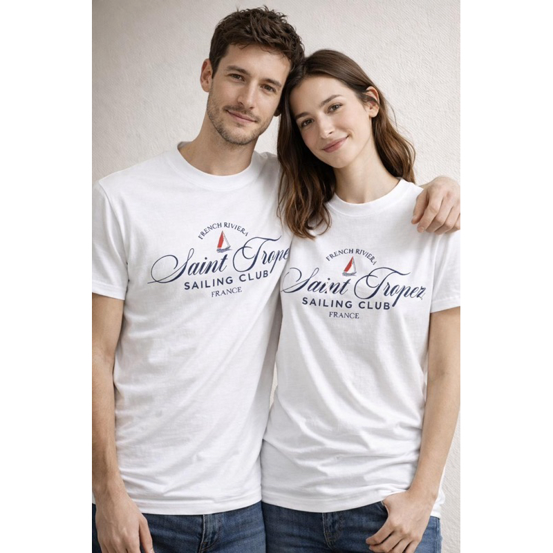 Camiseta Saint Tropez Luxury Sailing Club – Estilo Europeu Premium Exclusivo 100% Algodão.