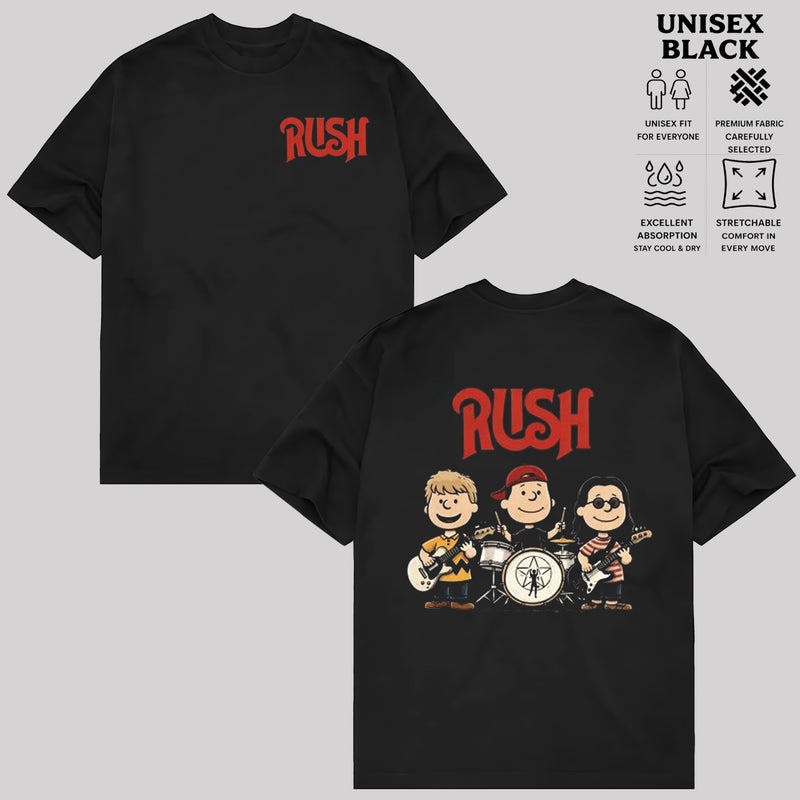 「Algodão Premium Unissex」Soul Tee Camiseta Rush Funny Band Graphic Confortável Divertida Estilosa Streetwear
