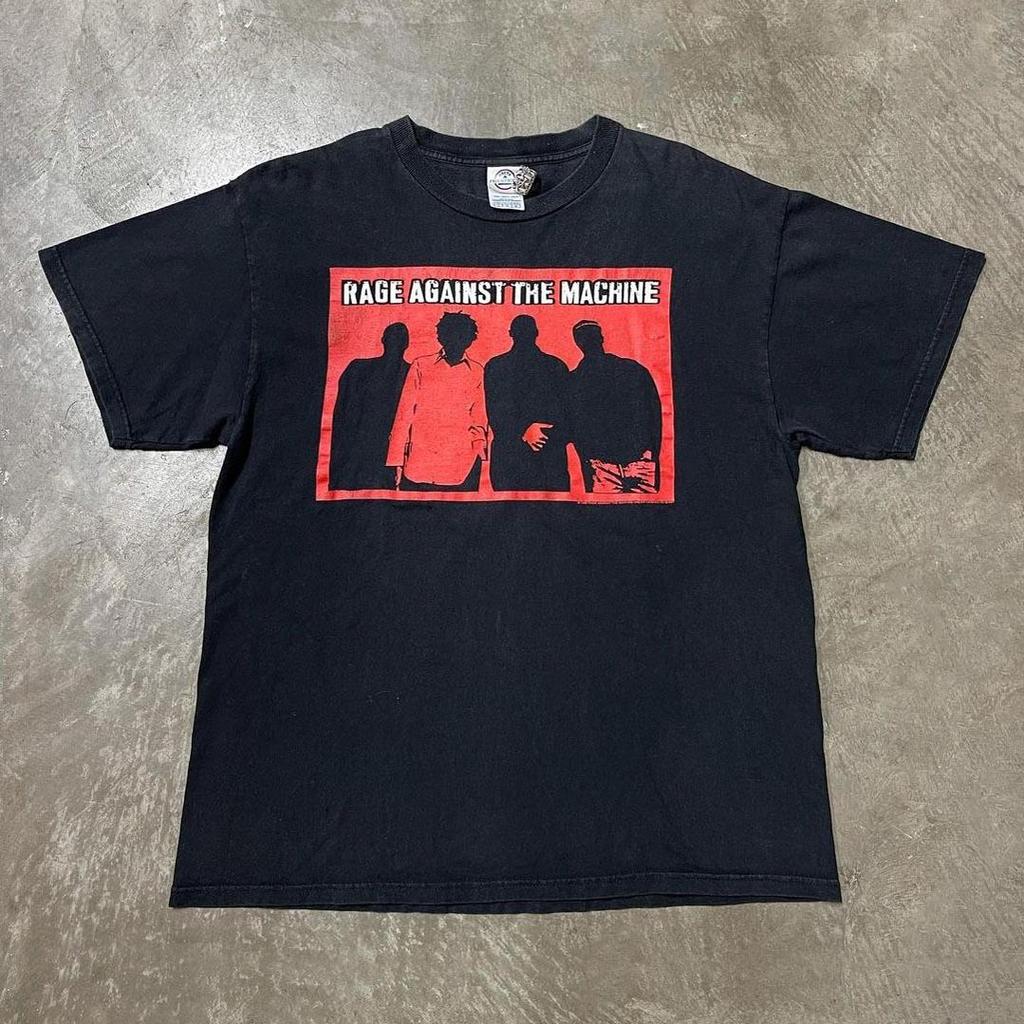 Americano Retro resistência robô banda Rap Metal hiphop Hip Hop Rock estilo manga curta camiseta de algodão pesado