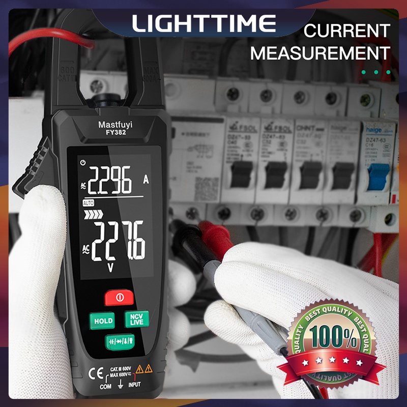 LIGHTTIME Novo 9999 Contagens Alicate Amperímetro Digital Tela Grande DC AC Corrente Faixa Automática True RMS Capacitância de Temperatura NCV Ohm Tester Multímetro