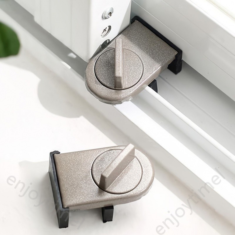 1pc Liga De Alumínio Porta Deslizante E Janela De Bloqueio Com Anti-Pinch Anti-Theft Anti-Fall Função E Bloqueio De Segurança