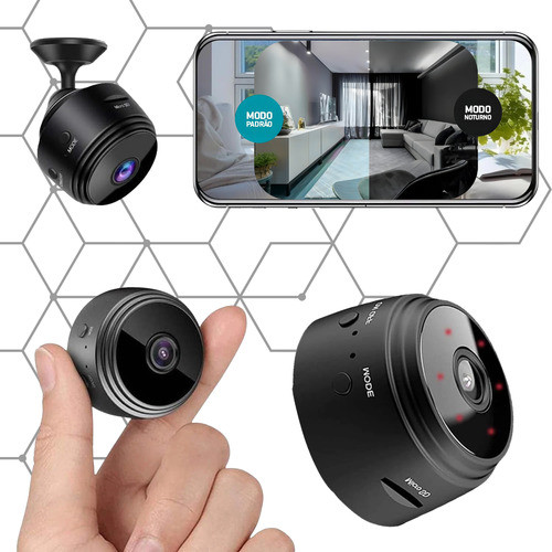 Câmera Espiã A9 Segurança Wi-Fi 1080p Visão Noturna Áudio USB Wifi