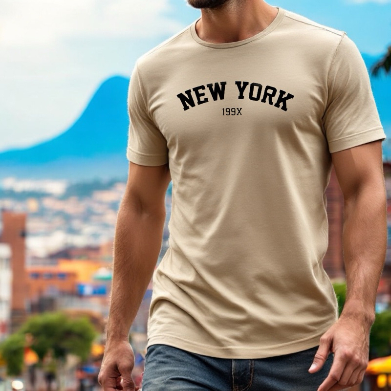 Camiseta Masculina New York City Algodão Premium Blusa Unissex Casual Moda Verão Gola Redonda Leve