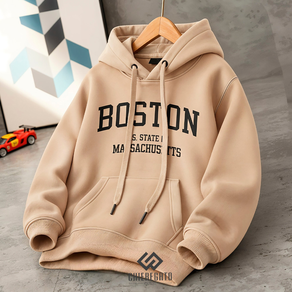 MOLETOM CANGURU INFANTIL COM CAPUZ ESTAMPADO BOSTON CITY REFORÇADO DE QUALIDADE ESTILOSO