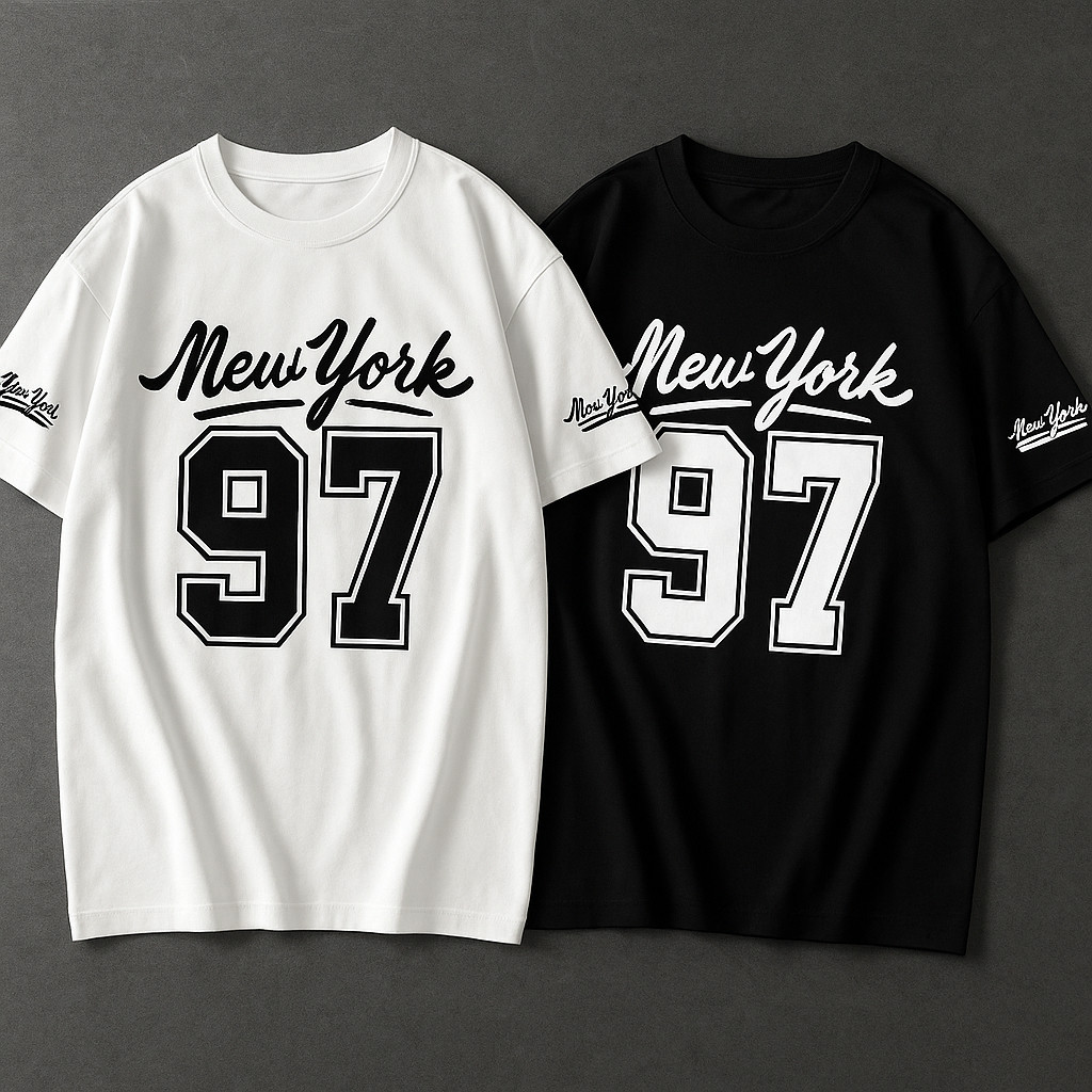 Kit 2 Camisetas Unissex New City Moda Gringa 97 Hype Streetwear Oversized Casual Moda Verão