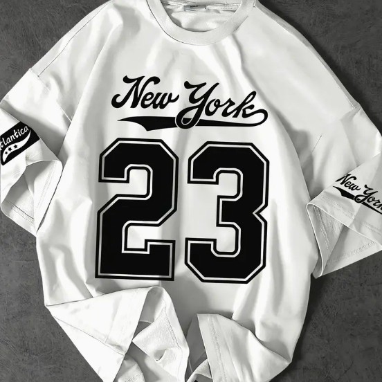 Camiseta New York 23 City T-shirt Jersey Estilo Americano 100% Algodão Streetwear