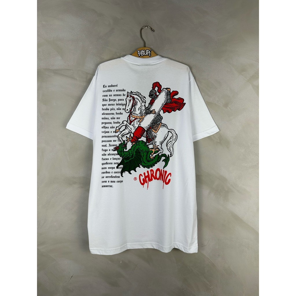 Camiseta Chronic Big Plus Size São Jorge Oração 4186 BC