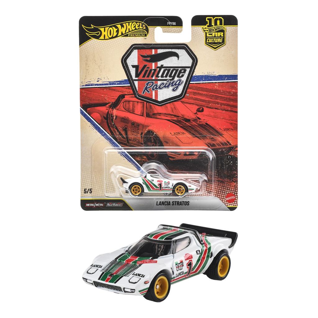 Hot Wheels Car Culture Vintage Racing Lancia Stratos die-cast car, 1:64 scale, ages 3 and up — JKF26
