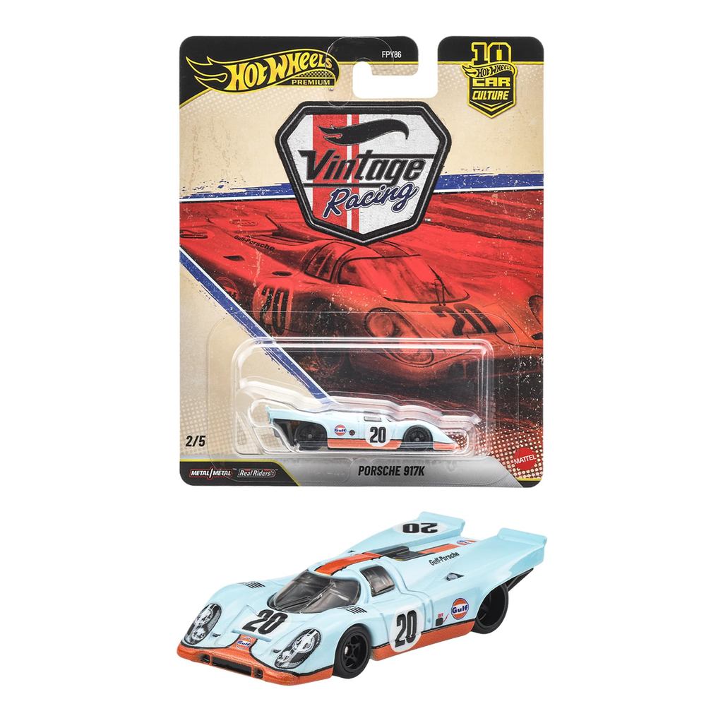 Hot Wheels Car Culture Vintage Racing Porsche 917K 1:64 Scale Die-Cast Car — Ages 3+ (JKF03)