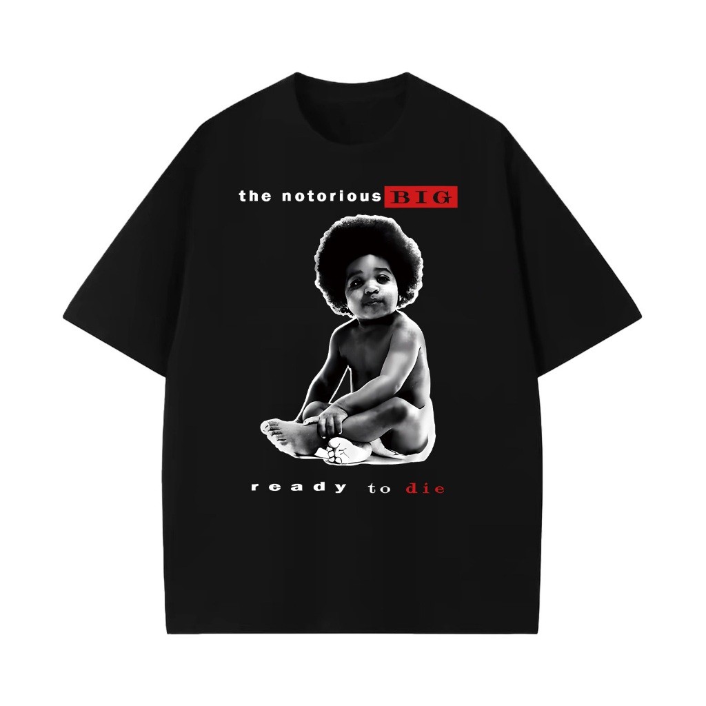 [Camiseta Vintage Masculina Algodão]HYP Camiseta Notorious Big - Ready to Die - Camiseta Rap Hip Hop
