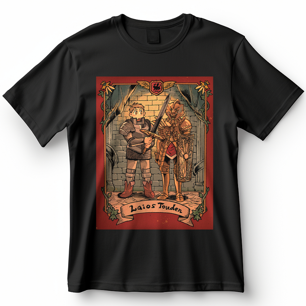 Camisa Dungeon Meshi Laios Blusa Camiseta de Anime 100% Algodão