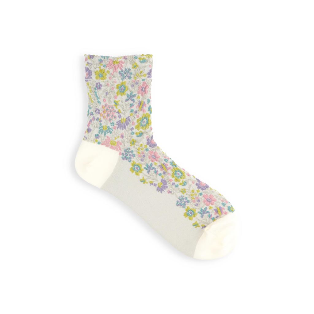 Tabio Floral Botanical Pattern Short Socks (22.5-24.5 cm) - Made in Japan, Various Colors