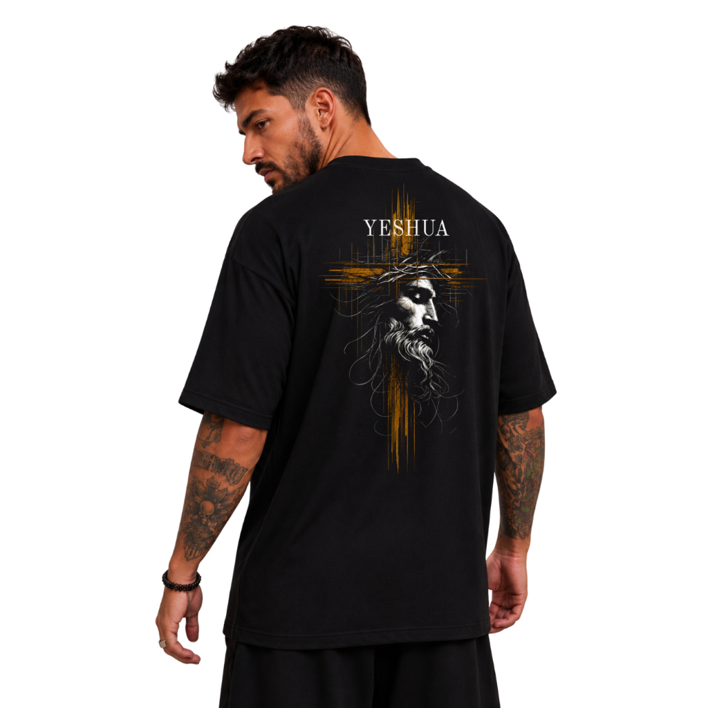 Camiseta Oversized Suedine Algodão Premium Gramatura 240g Jesus Urban Hawk