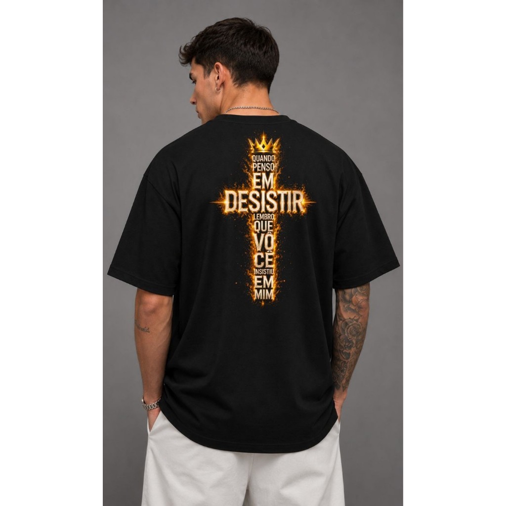 Camiseta Oversized Suedine Algodão Premium Cruz Urban Hawk