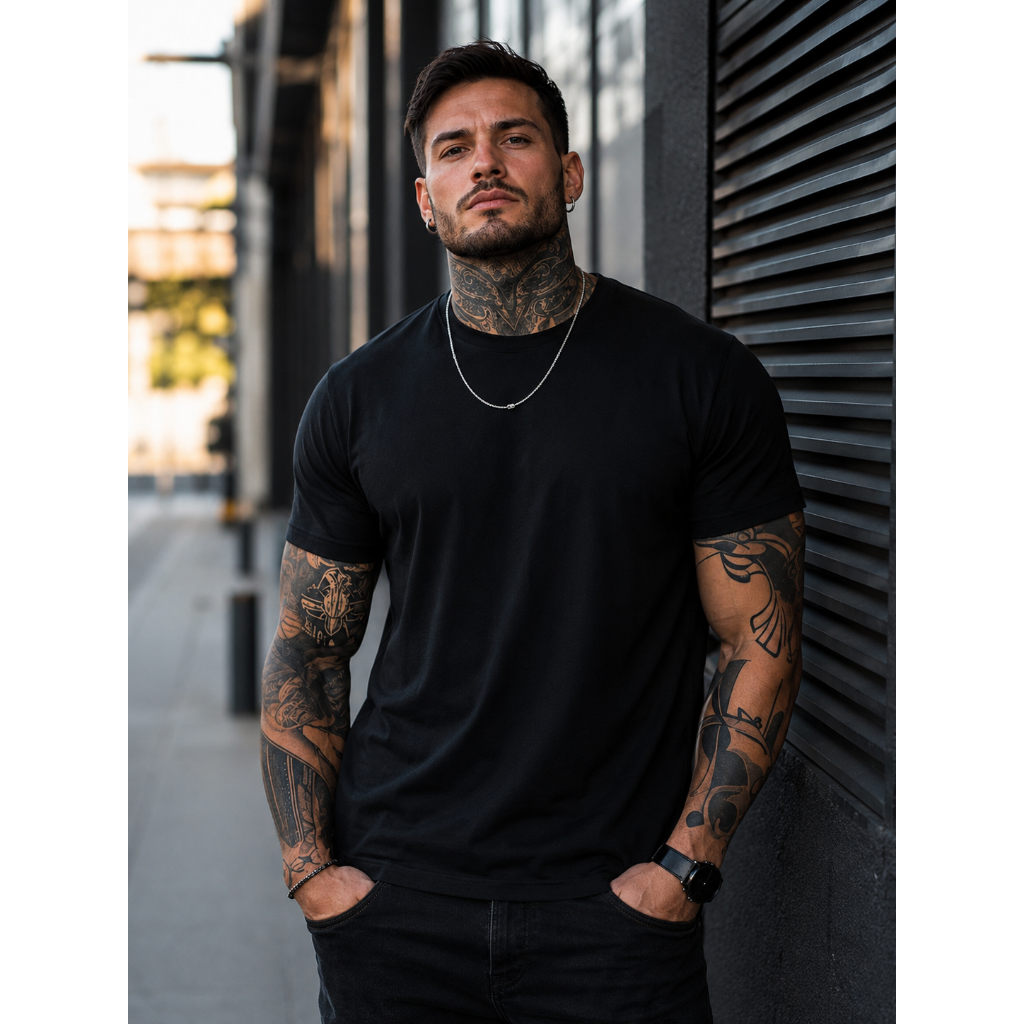Camiseta Cotton Pima Lisa Algodão e Elastano Premium Urban Hawk