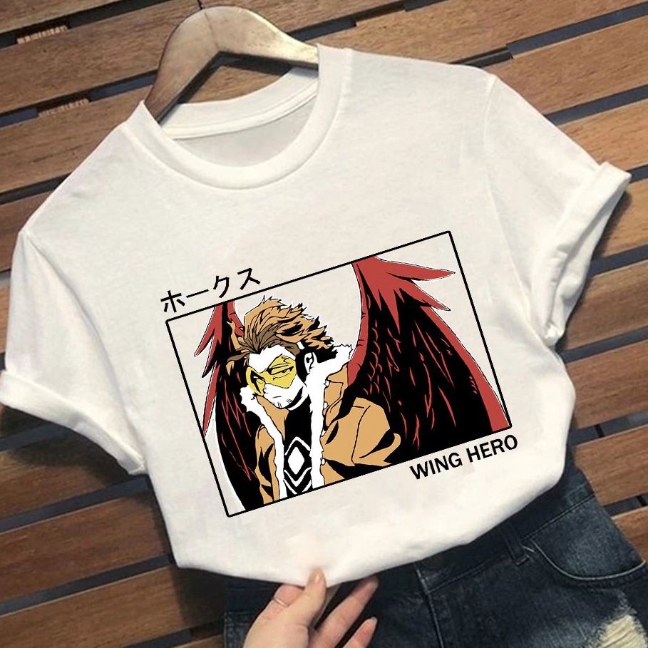 Camiseta Basica Camisa Boku No Hero Hawks Heroi Numero 2 Asas Vermelhas Unissex
