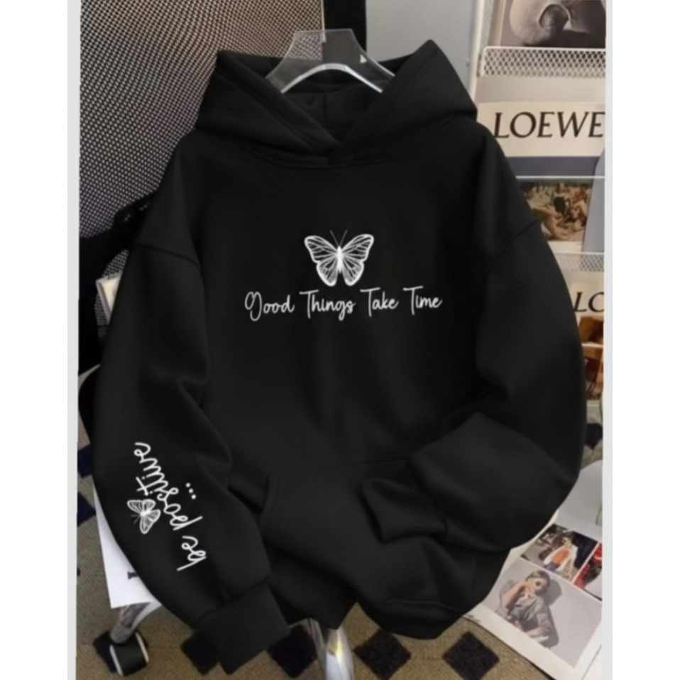 Moletom Canguru Feminino Com Capuz Butterfly Borboleta 