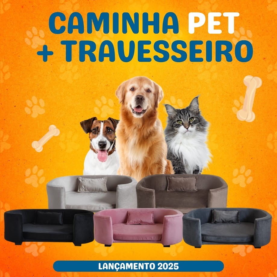 Caminha Pet Caes e Gatos Com Travesseirinho de Brinde Almofada Com Zipper Para Lavar Raças Pequenas e Medias Macia