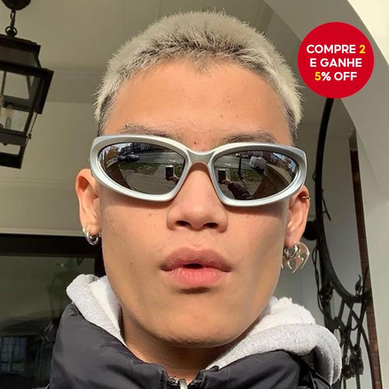 Óculos de sol Y2K pretos para atividades ao ar livre, proteção solar e óculos de sol unisex.