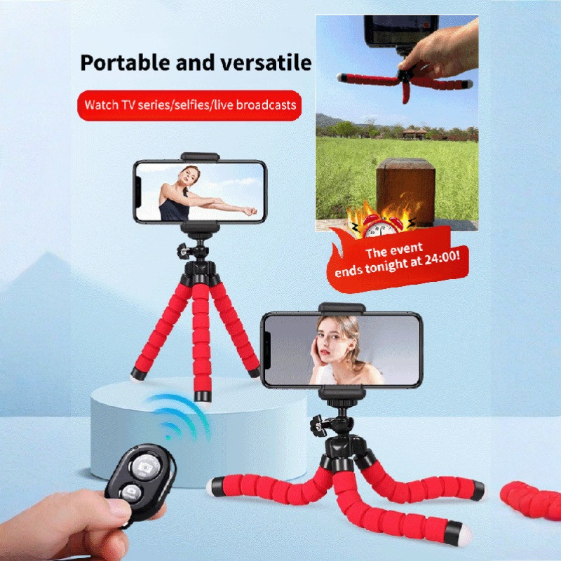 【Design Inovador】[Flexible Design] Octopus Phone Holder/Flexible Stand/Tripod Para Fotografia/Suporte Octopus/Tripé De M