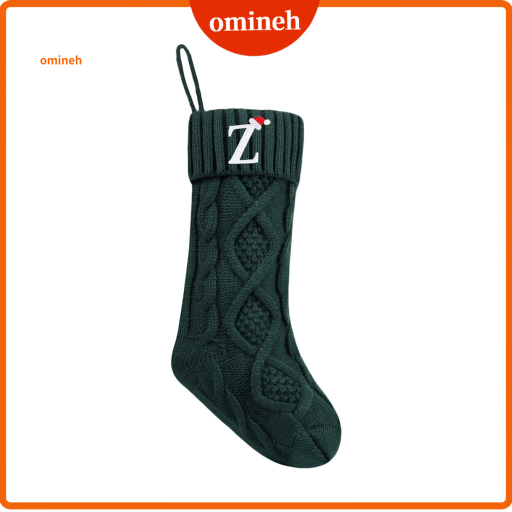 Christmas Sock Personalized 18 Large Embroidered Stocking with Initials – Knit Holiday Family Fireplace Decoration Per