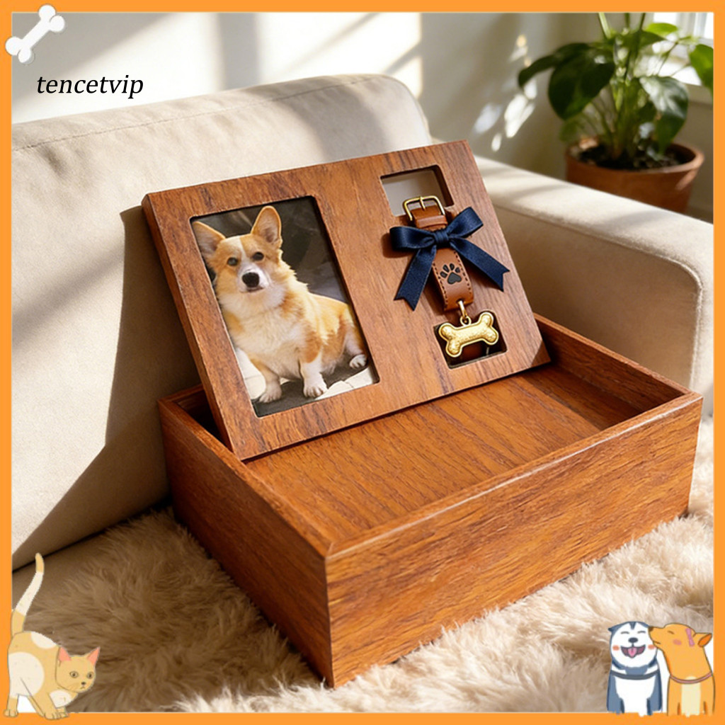 Hair and Ash Keepsake Box Pet Urn Personalized Dog with Photo Frame Collar Holder – Memory for Ashes Perfect Gift for