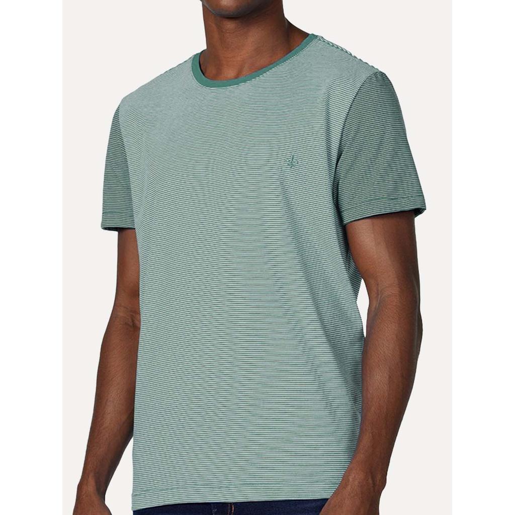 Camiseta Dudalina Masculina Sport Double Stripes Original Verde Claro