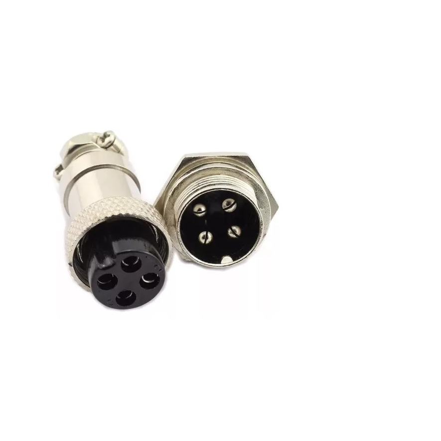 Par De Conector Circular Gx16 Mike - 4 Vias