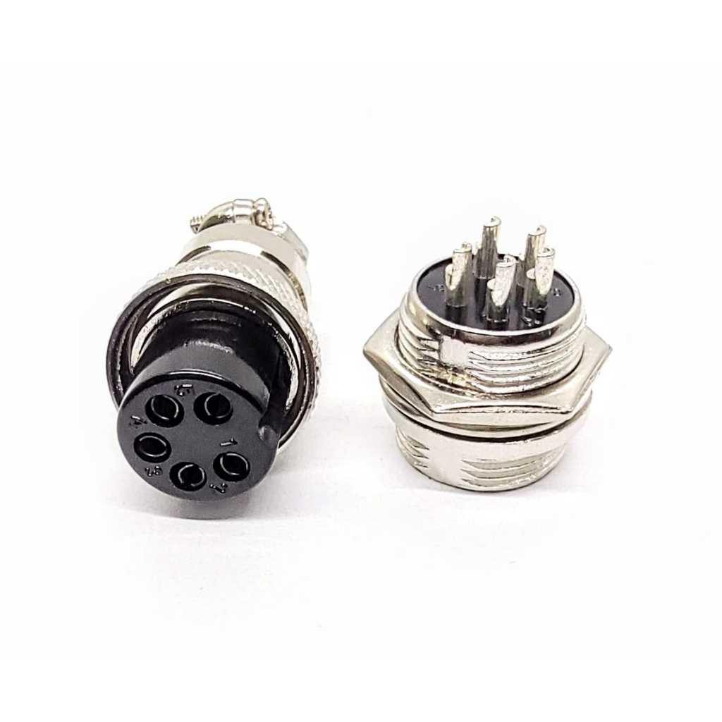 5 peças Conector Circular Mike 5 vias Macho + 5 Peças Fêmea GX16