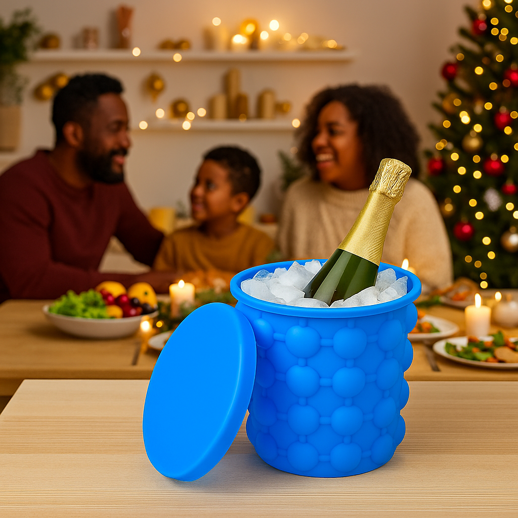 Balde Forma De Gelo Silicone Ice Magic Térmico Genie Mini Cozinha Portátil Bebidas Drinks Prático Rápido Portátil