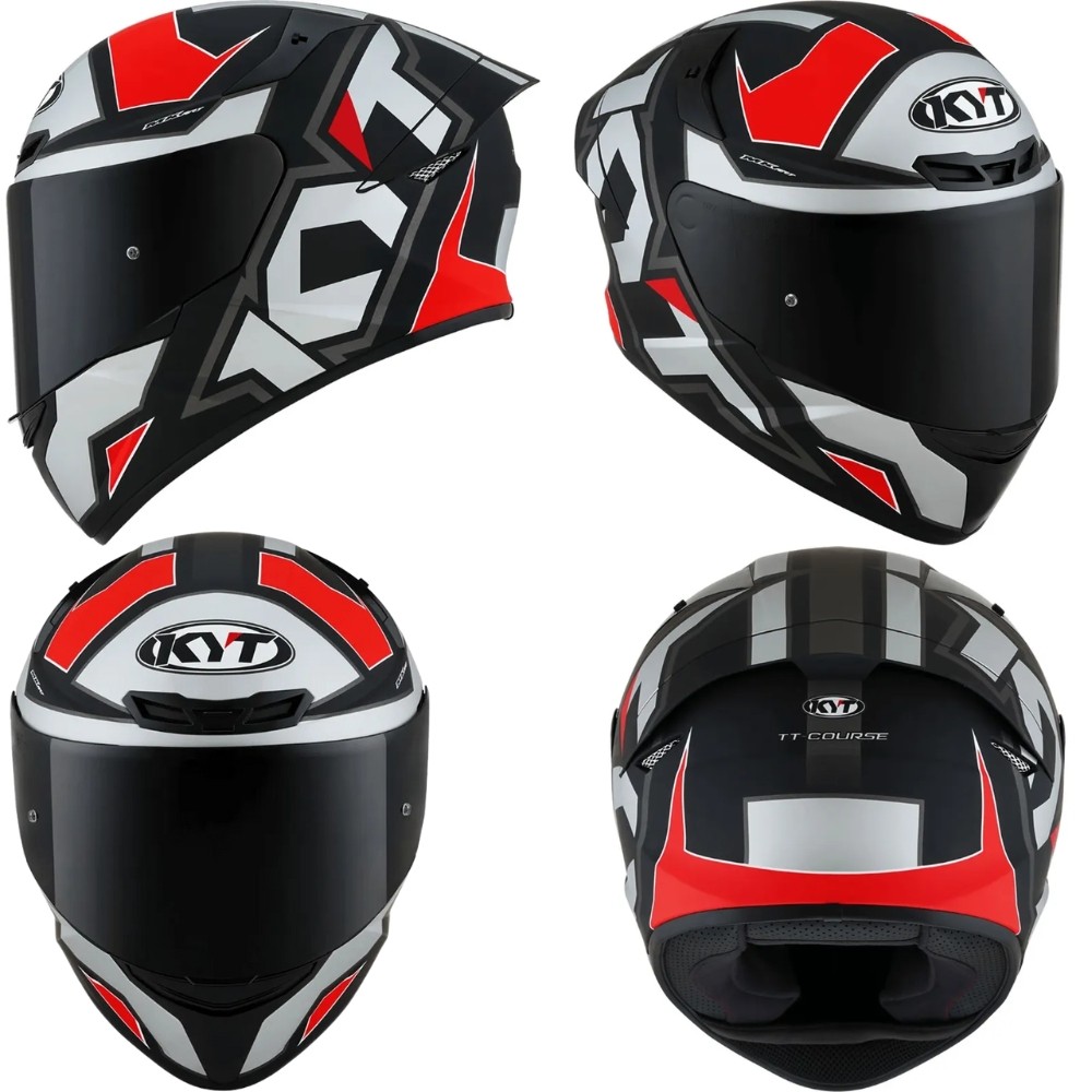 CAPACETE KYT FECHADO TT-COURSE ELECTRON GREY RED SPEED FOSCO