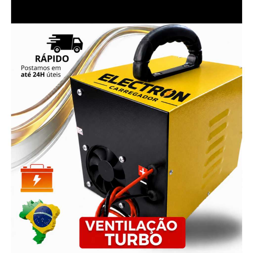 Carregador Bateria Automotivo 12V 12Ah Electron Bivolt com Display Digital