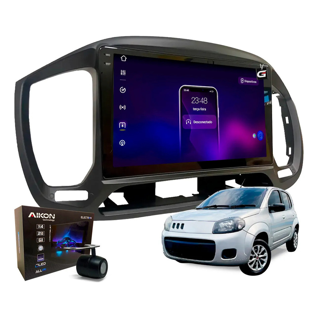 Multimidia Electron Comando Voz Adam Fiat Uno 2015 Ao 2021